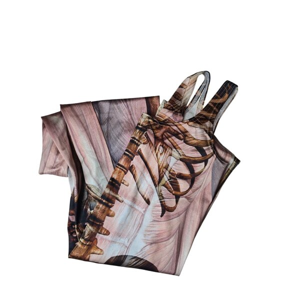 BlackMilk Skeleton Anatomy Print Catsuit M Halloween Fitness Instructor RARE - Picture 8 of 9